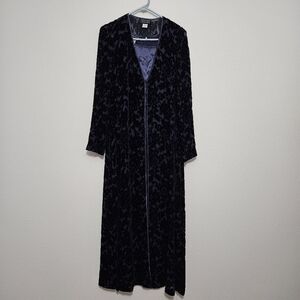 Silk Slip Dress With Velvet Burnout Duster